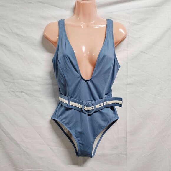 Solid & Striped The Victoria One Piece Swimsuit Size L Blue - Picture 5 of 12